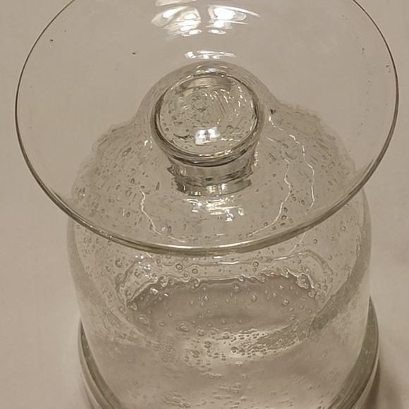 Mexican Handcrafted Vintage Hand Blown Clear Bubble Glass Wine Glass Tequila - Picture 7 of 8